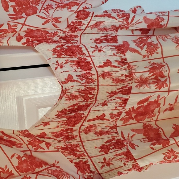 Farm Rio Floral Maxi Dress Odessa Tiered Bow Dress Size L - Picture 15 of 15